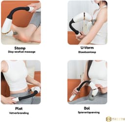 TRESTO - Professionele Massage Gun - U-vormig Massagegun met Verlengde Greep - Bereik Rug, Nek, Schouders & Benen moeiteloos – Stil en Krachtig — thumbnail 2