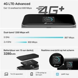 TP-LINK M7750 mobiele / gateway / modem voor mobiele netwerken router — thumbnail 2