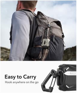 ESR Hoesje Geschikt Voor AirPods Pro 3 (2025) - Cyber FlickLock Case - Compatibel met MagSafe - Karabijnhaak - Titanium — thumbnail 4