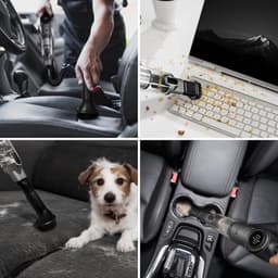 LEBENLANG - Handstofzuiger - Kruimeldief - Draadloos – Handstofzuiger auto - Kruimeldief auto - 17000PA – Met Lithiumbatterij & Oplaadstation – Kruimeldief snoerloos – Voor Auto & Dierenharen — thumbnail 2