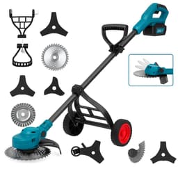 Grastrimmer - Accu Grastrimmer - Elektrische Grastrimmer - Draadloze Grastrimmer - Tuintrimmer - Bosmaaier - Grasmaaier - Onkruidtrimmer - Snoerloos - 10 Inch - 6000W - Voor 18V Accu - Verstelbare Hoek - Opvouwbaar - Zonder Accu - Compact Model — thumbnail 1