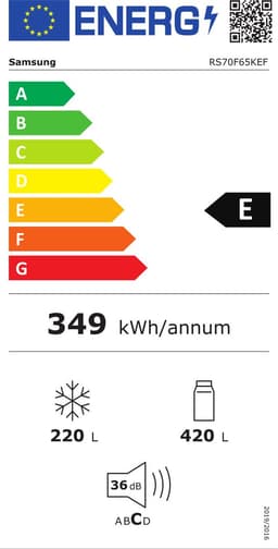 SAMSUNG  RS70F65KEFEF -  Amerikaanse koelkast - breedte 91.2 cm - hoogte 178.4 cm - inhoud 640 l - NoFrost — thumbnail 2