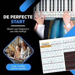 Finesse Piano Stickers - Herbruikbaar Zonder Lijmresten - 32/37/49/54/61/88 - Witte & Zwarte toetsen - Toetsenwijzer — thumbnail 4