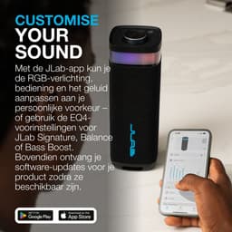 JLab Jbuds Bluetooth Speaker Draadloos - Draagbare Muziekbox - 12 uur Batterijduur - 30 Watt - Bass Boost - IPX6 Waterproof - Multipairing - Instelbare Party Lights - App Equalizer - Zwart — thumbnail 2