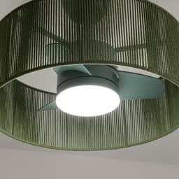 CREATE - Stille plafondventilator 25W met licht - Sage - Ø55cm - WIND LAMP WOVEN — thumbnail 4