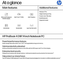 HP ProBook 4 G1iR Intel Core 5 120U Laptop 35,6 cm (14") WUXGA 16 GB DDR5-SDRAM 512 GB SSD Wi-Fi 6E (802.11ax) Windows 11 Pro Zilver — thumbnail 3