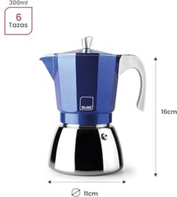 Espressomachine voor 6 Kopjes van Gegoten Aluminium en Roestvrij Staal — thumbnail 3