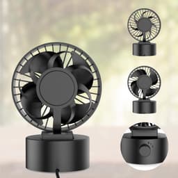 Northwall Mini USB Ventilator - Tafelventilator Zwart - Stille Mini Fan - Retro Bureau Ventilator - Klein, Stil en Geruisloos - Dual Motoren - Kantelbaar - 2 Snelheden — thumbnail 2