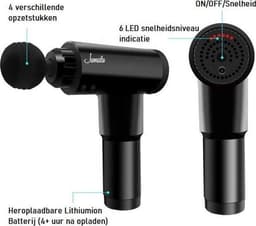 Jumalu® massage gun - Massage apparaat met 6 verschillende standen - 4 opzetstukken — thumbnail 5