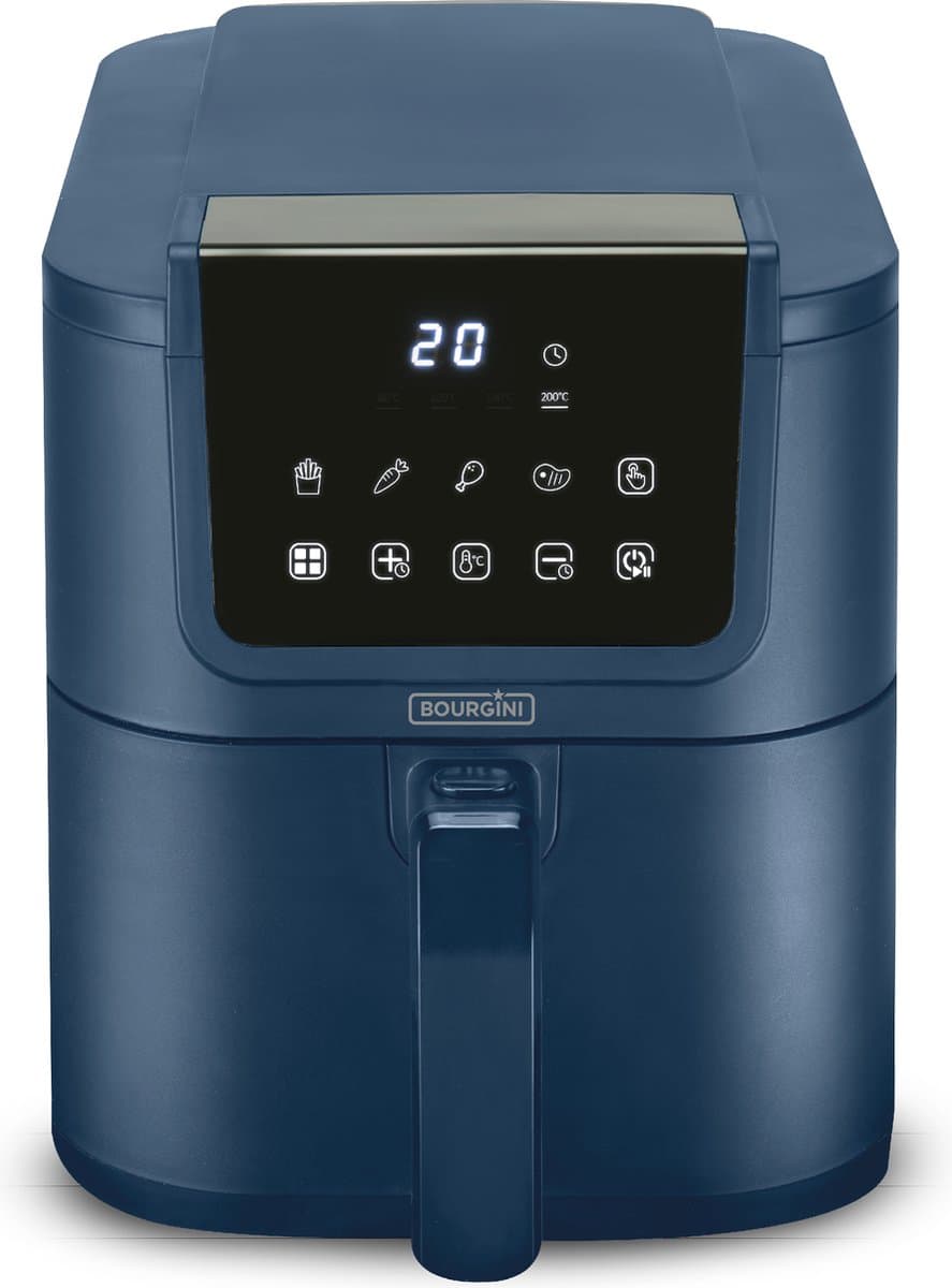 Bourgini Slimfit Airfryer XL Blauw - Heteluchtfriteuse - 5 liter - 1500W - PFAS vrij — afbeelding 1