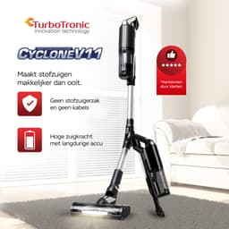 TurboTronic CV11 Steelstofzuiger met flexibele Arm en Handstofzuiger Draadloos - Zwart — thumbnail 2