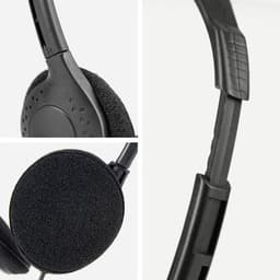 Koptelefoon stereo headset - compact en opvouwbaar - zwart — thumbnail 3