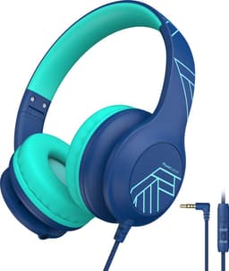 PowerLocus PLED Wired Kinder Koptelefoon met Draad - Koptelefoon voor kinderen - Veilig volume van 85dB en 94dB - Hoofdtelefoon - Met microfoon - Sharing Audio Functie - Blauw — thumbnail 1