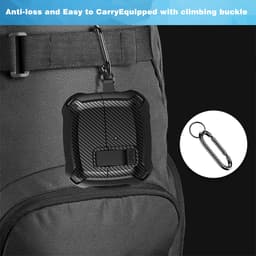 YONO Armor Hard Case geschikt voor Samsung Galaxy Buds 3 - 3 Pro - Hoesje met Lock - Carbon Design - Zwart — thumbnail 4