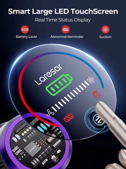 Draadloze steelstofzuiger - 48000 PA - 500W - 60 min - LED scherm - Zonder zak - 3 opzetstukken - 1 liter stofbak - Paars, antraciet — thumbnail 2