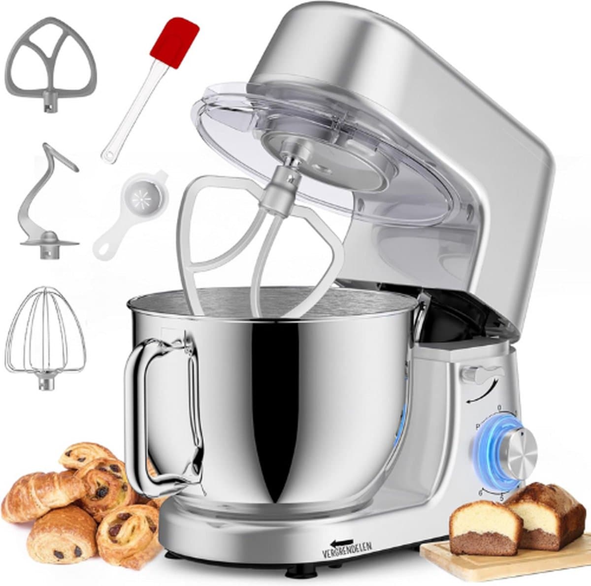 Deegmachine - Deegmixer - Kneedmachine Keukenmachine - Kneedmachine - Deegkneder - Deeghaak - Kneedhaak - Keukenmixer - Keukenmachine - Keukenmixer Met Mengkom - Keukenmixer Machine - Mixer Met Mengkom - Keukenrobot - Keukenmachines - 7.2 Liter — afbeelding 1