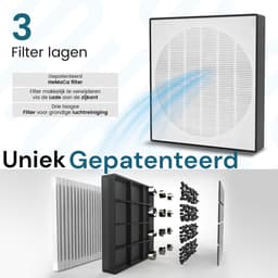Filair® Luchtreiniger met HEPA H13 Luchtfilter - Getest volgens strenge EN1822 norm - Air Purifier tegen Allergie, Hooikoorts, Stof, Rook & Huisstofmijt - Stil <30dB met Timer - Luchtzuiveraar Slaapkamer & Woonkamer - Zwart — thumbnail 2