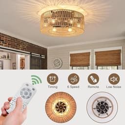 Equivera Plafonniere met Ventilator - Plafondventilator - Plafondventilator Afstandsbediening - Plafondventilator Slaapkamer - Plafond Ventilator met Verlichting - Plafondlamp - Plafonniere - Ideaal voor in uw slaapkamer! — thumbnail 3