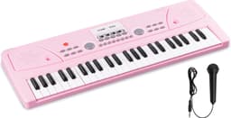 Speelgoed piano kinderen - MAX KD49P kinder piano met 49 toetsen - Ingebouwde ritmes en microfoon - Roze — thumbnail 1