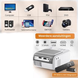 DailySupplies® Mini Beamer - Mini Projector - Mini Beamer Smartphone - Wit — thumbnail 4
