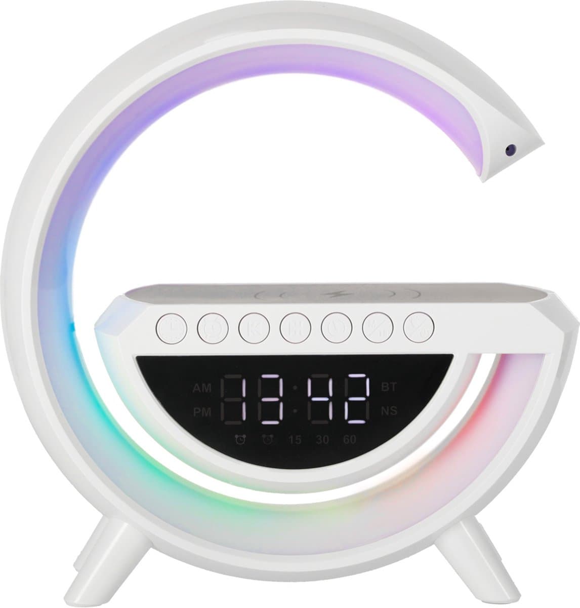 BVT® Digitale Wekkerradio - Klokradio Slaapkamer - Draadloze Oplader - Radio - Speaker - Klok - Lamp - 7 Verschillende Wekker Geluiden - 13 Verschillende Lichtkleuren - Enkele Kleuren Of RGB Effect - Voor Volwassen en Kinderen — afbeelding 1