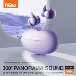 hileo hi86 - Draadloze Oordopjes met Oplaadcase – Beige - Ear clip Air Conduction - Sport - Open-Ear - Bluetooth V5.4 – Draadloze oortjes – Geschikt voor IOS/Android - HD audio — thumbnail 5