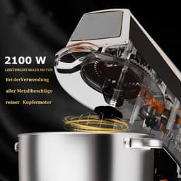Royalty Line® PKM2100BG 3 in 1 Keukenmachine - 7.5 L Keukenrobot - Krachtig 2100W Foodprocessor - Keukenmixer Met Blender & Vleesmolen - Zwart — thumbnail 2