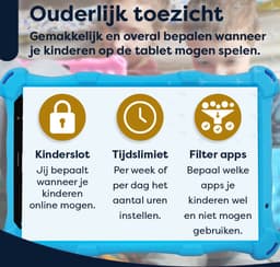 AngelTech Kindertablet PRO MAX - Android 15 - 4+3GB RAM - 64+64 GB - Snelle 8 Inch Kindertablet - Vanaf 3 Jaar - Perfect Voor School - Ouderlijk Toezicht - Ook Voor Volwassenen - 360° Fidgy Beschermhoes - Blauw — thumbnail 4