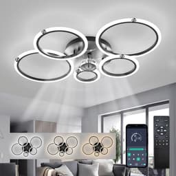 Equivera Plafonniere met Ventilator - Plafondventilator - Plafondventilator Afstandsbediening - Plafondventilator Slaapkamer - Plafond Ventilator met Verlichting - Plafondlamp - Plafonniere - Ideaal voor in uw slaapkamer! — thumbnail 1