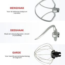 White-Label® Mixer met Mengkom - Keukenmachine - Keukenrobot - Rood — thumbnail 3