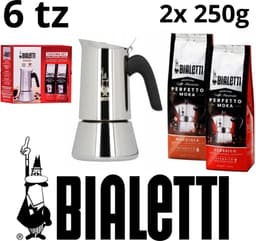 Bialetti Venus 6tz koffiezetapparaat set + Nocciola koffie 250g + Classico koffie 250g, Percolator, Italië, voordeelpack, kerstpakket, ideal kerst cadeau, koffieliefhebbers, uniek gift — thumbnail 1