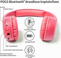 POGS - The Gecko 2 - Draadloze on-ear kinder koptelefoon - Bluetooth - Veilige volumebegrenzing - Duurzaam - Gratis app voor extra functies - rRoze — thumbnail 5