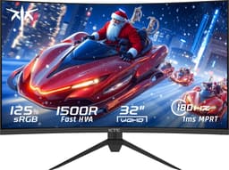 KTC H32S17 32 inch 1500R Curved Gaming Monitor 2560x1440 QHD 180Hz 16:9 ELED 99% sRGB HDR10 1ms MPRT Response Time Low-blue Compatible with FreeSync and G-SYNC USB HDMI2.0 2xDP1.4 Audio Out Flexible Adjustment with Sturdy Tripod VESA Mount Displayer — thumbnail 2