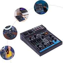 Audio Mixer – Streaming – DJ Draaitafel – DJ Mix Set – Mengpaneel - PC mixer met XLR-microfooninterface - Individuele bediening - Podcast - Opname - Zang – Ruisonderdrukking — thumbnail 4