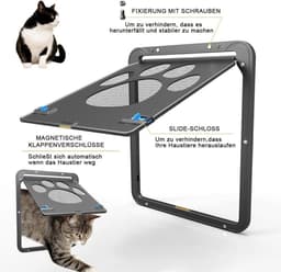 Vliegengaas huisdierklep met magneet en slot - Vliegenhordeur voor middelgrote en kleine honden en katten. — thumbnail 5