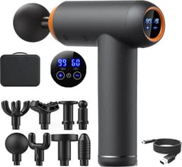 Mercadome® Massage gun - Massage pistool - Krachtig - Veelzijdig - Draagbaar - 8 opzetstukken - Zwart — thumbnail 1