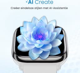 Avalue AMOLED Smartwatch Dames & Heren - AI Feature - Stappenteller - Bloeddrukmeter - Geschikt voor alle Smartphones - RVS en Siliconen Band - Wit — thumbnail 2