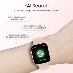 Avalue Smartwatch Dames & Heren - AMOLED Screen - AI Feature - Stappenteller - Bloeddrukmeter - Geschikt voor alle Smartphones - Roségoud — thumbnail 3