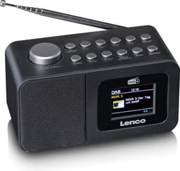 Lenco Wekkerradio - Digitale Wekker met DAB en FM Radio - Dubbel Alarm Snooze en Slaaptimer - Dimbaar Display - CR-625BK - Zwart — thumbnail 1