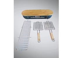 Designnest Flip Grill BBQ Gemakkelijk mee te nemen barbecue met draaibare roosters en geïntegreerde snijplank
