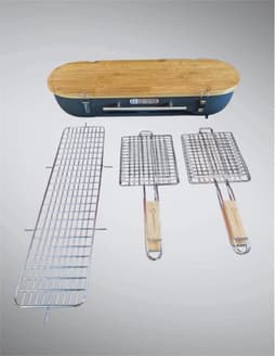 Designnest Flip Grill BBQ Gemakkelijk mee te nemen barbecue met draaibare roosters en geïntegreerde snijplank — thumbnail 1