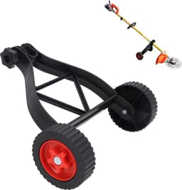 Ondersteuning Wiel voor Grasmaaier en Trimmer - Zwarte Handwagen Wielen met Schoffel voor Tuinieren . — thumbnail 2