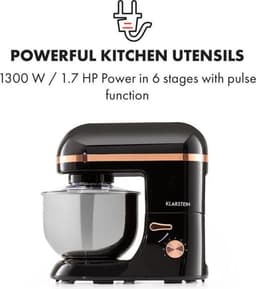 Klarstein keukenmachine, Knetmaschine met 5L kom, 2000W Profi keukenmachine met Knethaken en Schneebesen, Universal keukenmachine met 6 standen, Teigmaschine zum roeren, Kneten en Aufschlagen - Keukenmachine,2L 1800W - voor Keuken - Garde — thumbnail 4