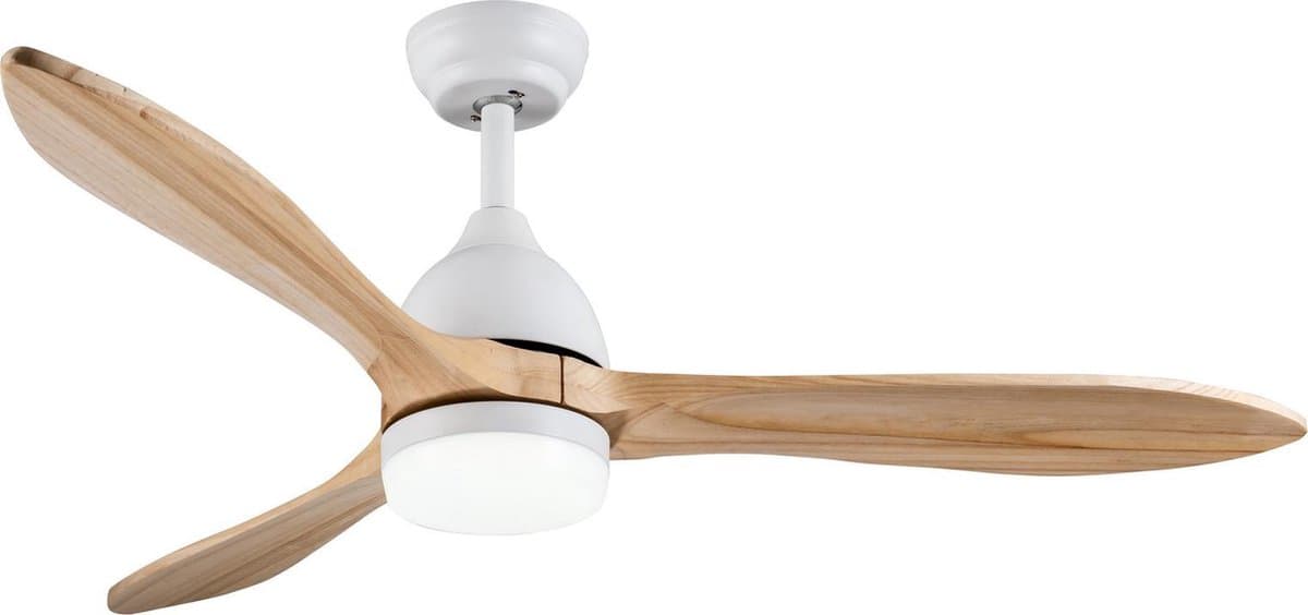 Evolar Plafondventilator met Verlichting - 127 cm - Stille Plafondlamp met Ventilator - Dimbaar Warm Wit Licht (LED) - Echt Hout - EVO-CF50BW — afbeelding 1