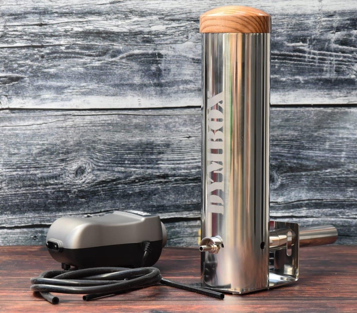 Dymbox 1,3L koud rookgenerator (Nu incl. 2 KG hout snippers, luchtpomp) voor rookovens rookkasten en BBQ ( cold smoker ) koud rook generator CSG — afbeelding 1