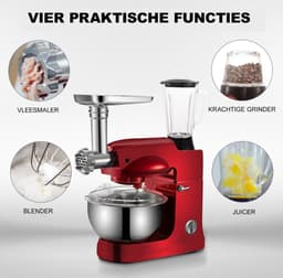 Bolture Foodprocessor - Multifunctionele Keukenmachine - 4-in-1 Krachtige Foodprocessor - Foodprocessor met Accessoires - 1000W — thumbnail 3