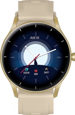 Kiraal Fit 10 - Smartwatch dames - Smartwatch Heren - Belfunctie - Stappenteller - Full Screen - Fitness Tracker - Activity Tracker - Smartwatch Android & IOS - Crème — thumbnail 2