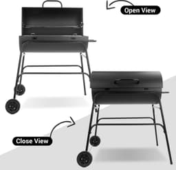 MaxxGarden Houtskoolbarbecue - Cilindervormige Barbecue - 90x90 cm - Zwart — thumbnail 2