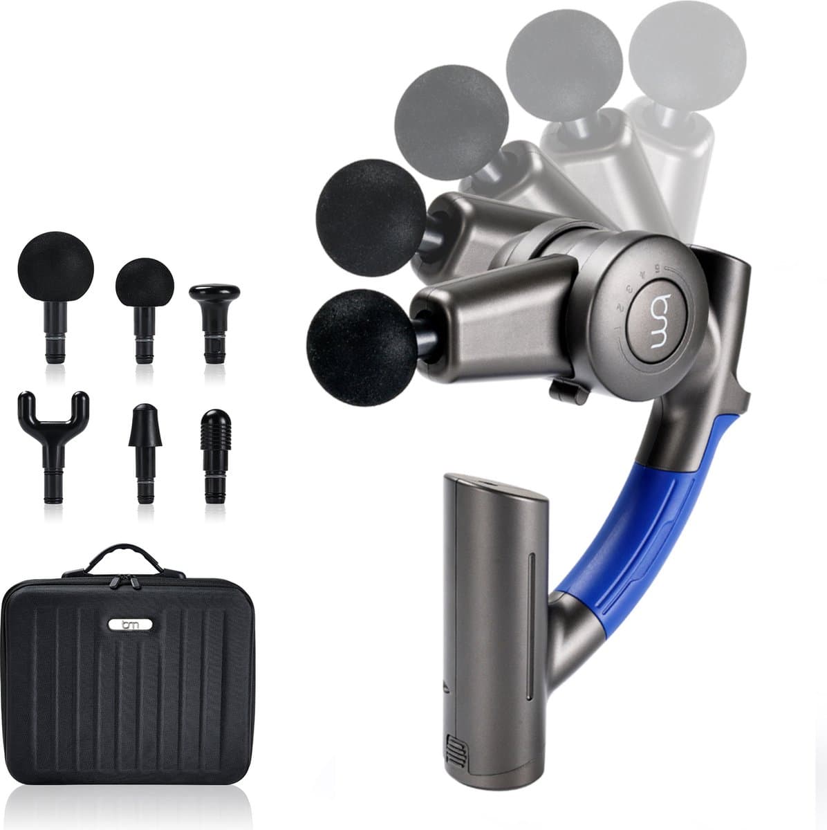 Bluemay Revolutionaire Massage Gun - 5 verschillende Hoeken - Massageapparaat - Rugmassage - Nekmassage - Spierstimulator - Handmassage — afbeelding 1