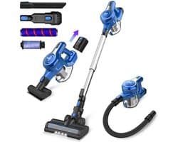 Inse Stofzuiger 23Kpa - Steelstofzuiger Draadloos - Snoerloze Stofzuiger - Stofzuiger Zonder Zak - Draadloze Stofzuiger - Automatische Stofzuiger - Stofzuigers - 250W